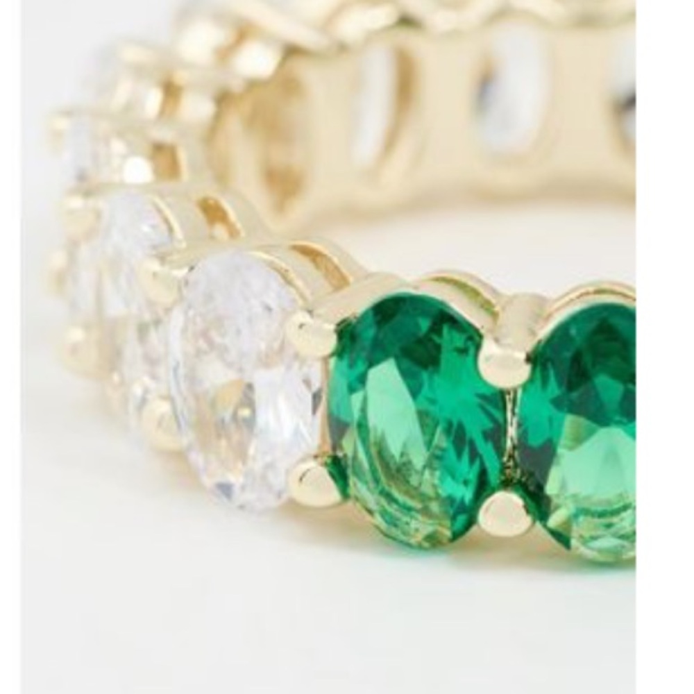 Adina Eden Ring with Green and White Stones size 7 - Picture 3 of 6